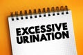 Excessive Urination is when you need to urinate many times throughout a 24-hour period, text on notepad