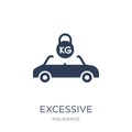 Excessive weight for the vehicle icon. Trendy flat vector Excess