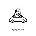 excessive weight for the vehicle icon. Trendy modern flat linear