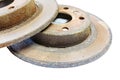 Excessively used rusty brake discs