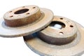 Excessively used rusty brake discs