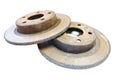 Excessively used rusty brake discs Royalty Free Stock Photo