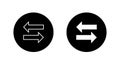 Exchange arrow icon in black circle. Direction, navigation, and swap symbol. Bidirectional arrows sign Royalty Free Stock Photo