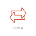 Exchange arrow icon, reverse swap vector switch flip. Exchange data symbol icon