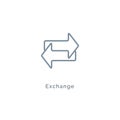 Exchange arrow icon, reverse swap vector switch flip. Exchange data symbol icon