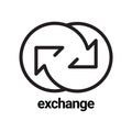 Exchange arrow icon. Symbol or emblem. vector illustration