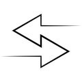 Exchange arrow swap, line move icon, vector logo update sign