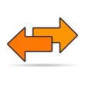 Exchange arrow transfer shadow icon,swap web button design, move symbol vector illustration