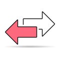 Exchange arrow transfer shadow icon,swap web button design, move symbol vector illustration