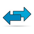 Exchange arrow transfer shadow icon,swap web button design, move symbol vector illustration