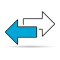 Exchange arrow transfer shadow icon,swap web button design, move symbol vector illustration