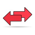 Exchange arrow transfer shadow icon,swap web button design, move symbol vector illustration