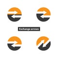 Exchange arrows in circle icon