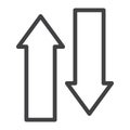 Exchange arrows line icon