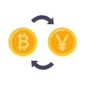 Exchange bitcoin for Chinese yuan. Blockchain technologies, bitcoins, altcoins, finance, digital money market