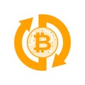 Exchange bitcoin. Crypto currency stock exchange sign. Virtual m