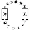 Exchange between bitcoin and litecoin in the phone