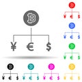 exchange bitcoin multi color style icon. Simple glyph, flat vector of crypto icons for ui and ux, website or mobile application