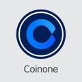 Exchange - Coinone. The Crypto Coins or Cryptocurrency Logo.