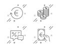 Exchange currency, Coins and Discounts icons set. Finance sign. Reshresh exchange rate, Cash money, Best offer. Vector Royalty Free Stock Photo