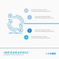 exchange, currency, finance, money, convert Infographics Template for Website and Presentation. Line Blue icon infographic style