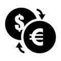 Exchange Euro Dollar symbol icon Royalty Free Stock Photo