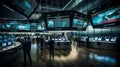 exchange floor, where brokers exchange, financial, image, environment - Generative AI