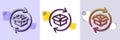 Exchange of goods line icon. Return parcel sign. Halftone dotted pattern. Vector