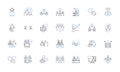 Exchange line icons collection. Swap, Barter, Trade, Convert, Reimburse, Replace, Interchange vector and linear