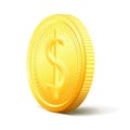 Exchange Money concept. Two sides vector golden coin