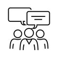 Exchange of opinions line icon, concept sign, outline vector illustration, linear symbol.