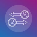 Exchange process icon. Data transfer symbol. People swap Vector. Information flow element. Royalty Free Stock Photo