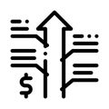 Exchange rate appreciation icon vector outline illustration