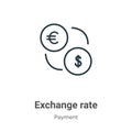 Exchange rate outline vector icon. Thin line black exchange rate icon, flat vector simple element illustration from editable Royalty Free Stock Photo