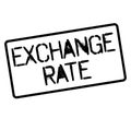 EXCHANGE RATE stamp on white Royalty Free Stock Photo