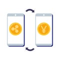 Exchange Ripple to Chinese Yuan using your mobile phone. Blockchain technologies, digital money market, cryptocurrency