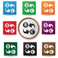 Exchange symbol,Colorful buttons Royalty Free Stock Photo