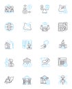 Excise tax linear icons set. Excise, Tax, Consumption, Revenue, Indirect, Duty, Impost line vector and concept signs Royalty Free Stock Photo