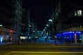 Dublin Ireland street scene at night in docklands area Royalty Free Stock Photo