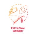 Excisional surgery concept icon