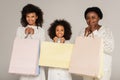 excited african american mother, daughter and Royalty Free Stock Photo