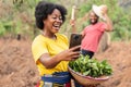 african farmers checking a phone see exciting news