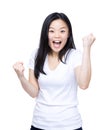 Excited asia woman portrait Royalty Free Stock Photo