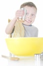 Excited boy cooking Royalty Free Stock Photo