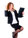 Excited business woman enjoys a successful deal Royalty Free Stock Photo