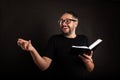 Excited Businessman with beard and glasses