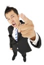 Excited businessman pointing you Royalty Free Stock Photo