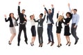 Excited Businesspeople Raising Their Hands Royalty Free Stock Photo