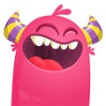 Excited cartoon alien character smiling. Royalty Free Stock Photo