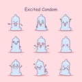 Excited cartoon Condom